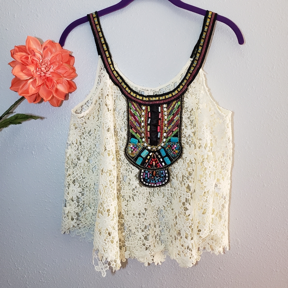 ⛔⛔SOLD!!!⛔⛔Double Zero embellished lace tank top